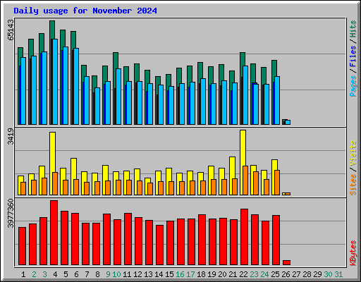 Daily usage for November 2024