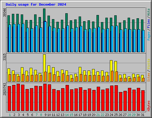 Daily usage for December 2024