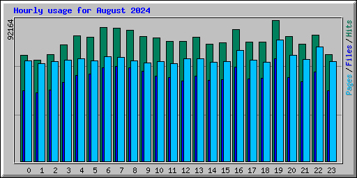 Hourly usage for August 2024